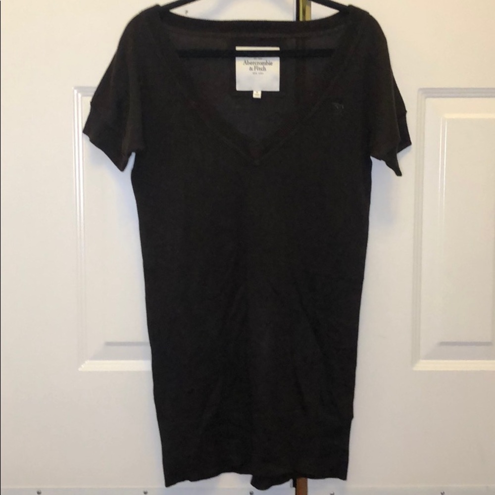 Abercrombie & Fitch Brown Knit Short Sleeve Tunic Shirt